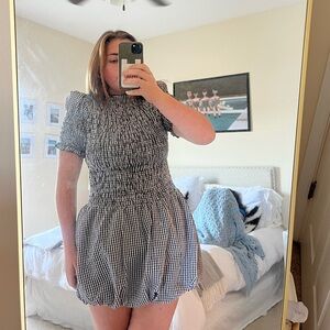 Classic Black and White Gingham Dress